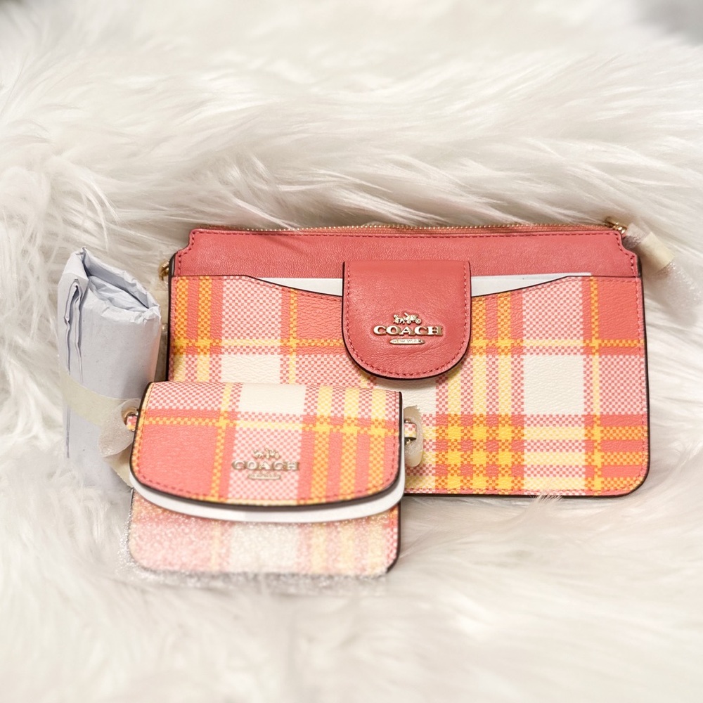 36 | Coach Poppy Crossbody Bag with Garden Plaid Print